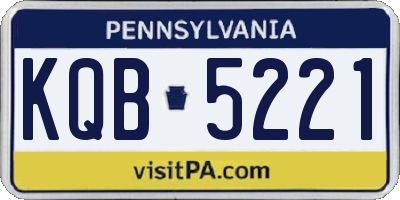 PA license plate KQB5221