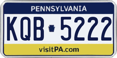 PA license plate KQB5222