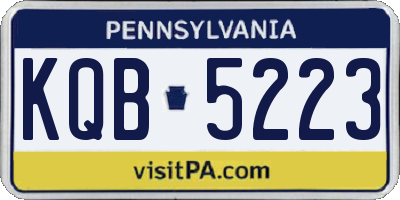 PA license plate KQB5223