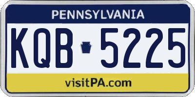 PA license plate KQB5225