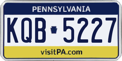 PA license plate KQB5227