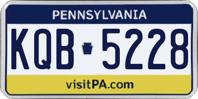 PA license plate KQB5228