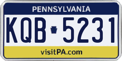 PA license plate KQB5231