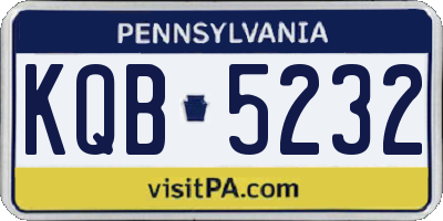 PA license plate KQB5232