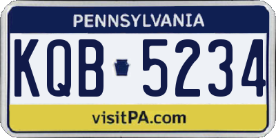 PA license plate KQB5234