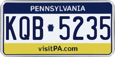 PA license plate KQB5235