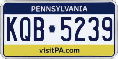 PA license plate KQB5239