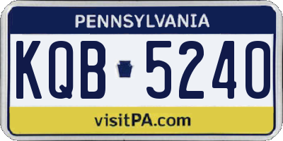 PA license plate KQB5240