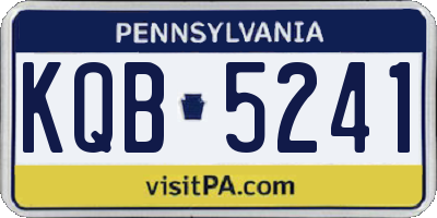 PA license plate KQB5241