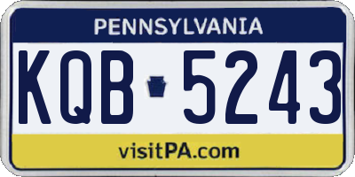 PA license plate KQB5243