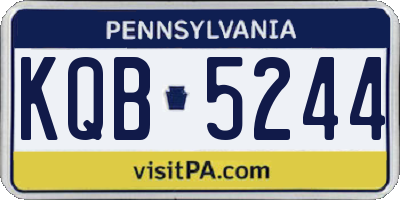 PA license plate KQB5244