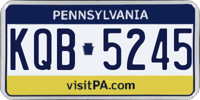 PA license plate KQB5245
