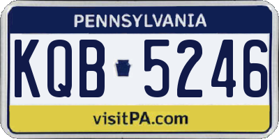 PA license plate KQB5246
