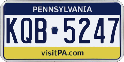 PA license plate KQB5247