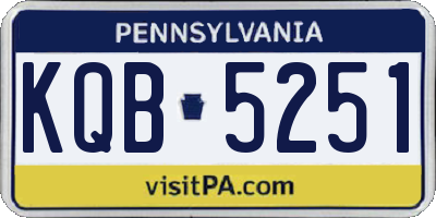 PA license plate KQB5251