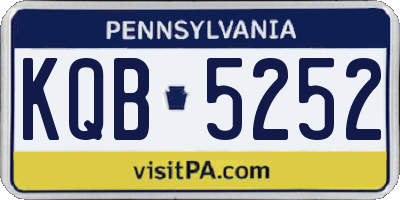 PA license plate KQB5252