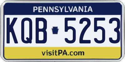 PA license plate KQB5253