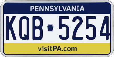 PA license plate KQB5254