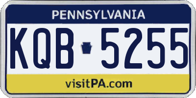 PA license plate KQB5255