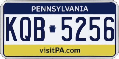 PA license plate KQB5256