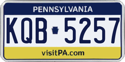 PA license plate KQB5257