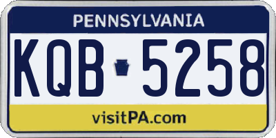 PA license plate KQB5258