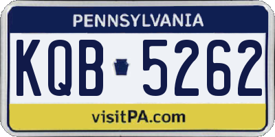 PA license plate KQB5262