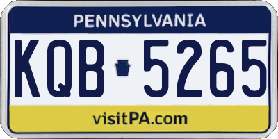PA license plate KQB5265
