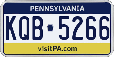 PA license plate KQB5266