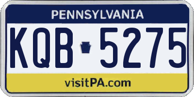 PA license plate KQB5275