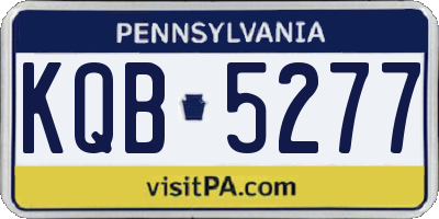 PA license plate KQB5277