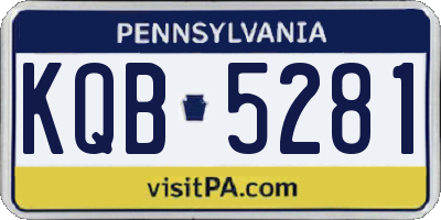 PA license plate KQB5281