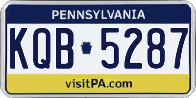 PA license plate KQB5287