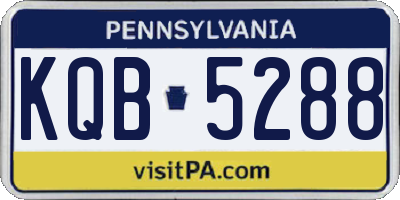 PA license plate KQB5288
