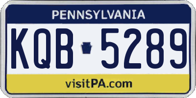 PA license plate KQB5289