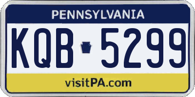 PA license plate KQB5299