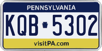 PA license plate KQB5302