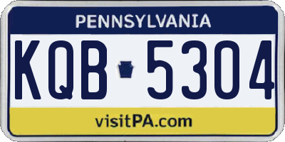 PA license plate KQB5304