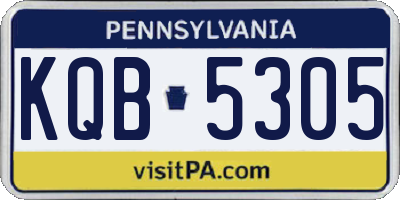 PA license plate KQB5305