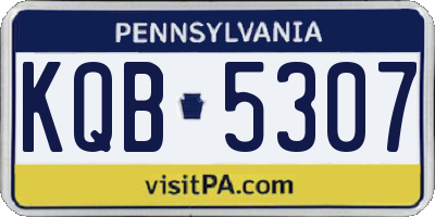 PA license plate KQB5307