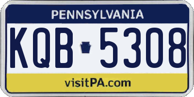 PA license plate KQB5308