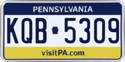 PA license plate KQB5309