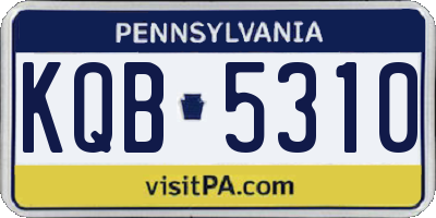 PA license plate KQB5310