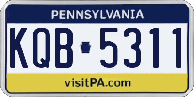 PA license plate KQB5311