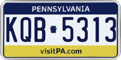 PA license plate KQB5313
