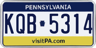 PA license plate KQB5314