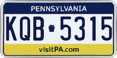 PA license plate KQB5315