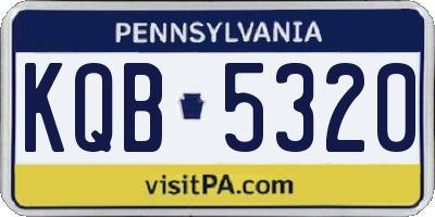 PA license plate KQB5320