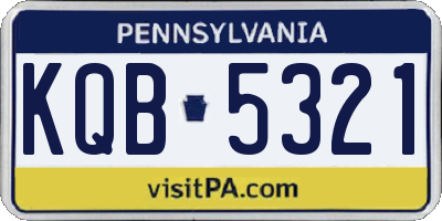 PA license plate KQB5321