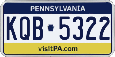 PA license plate KQB5322